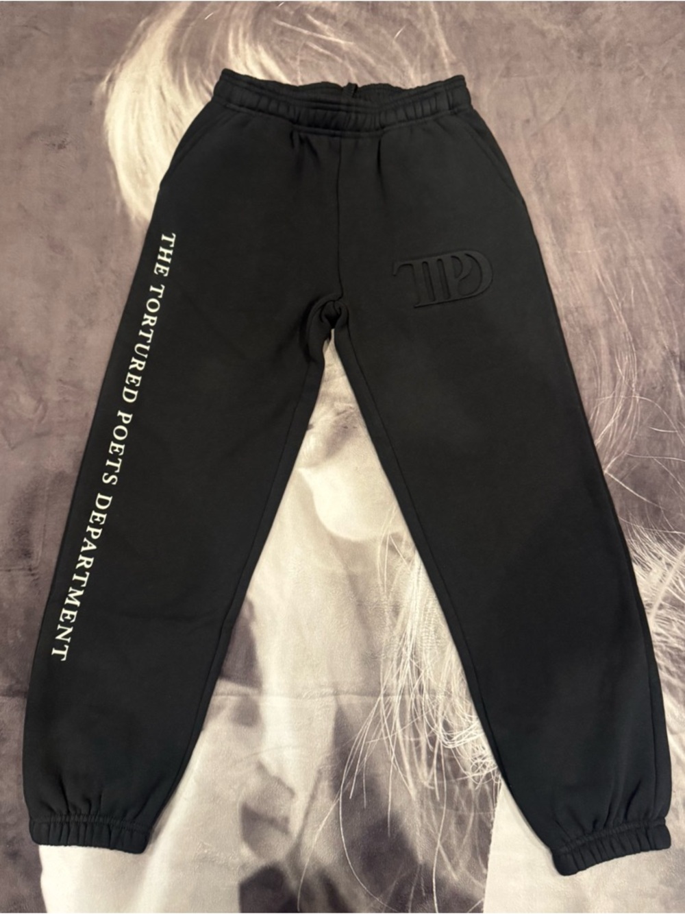 Taylor Swift- TTPD BLACK EMBOSSED SWEATPANTS